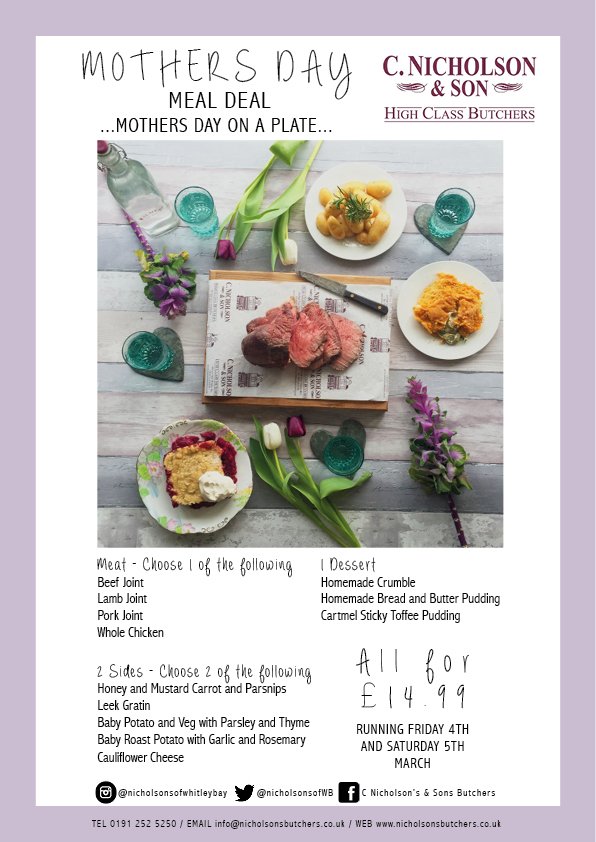 NicholsonsofWB's tweet photo. Feeding the family - pop in for our mothers day special #mothersday #shoplocal https://t.co/BzcJisXxdp