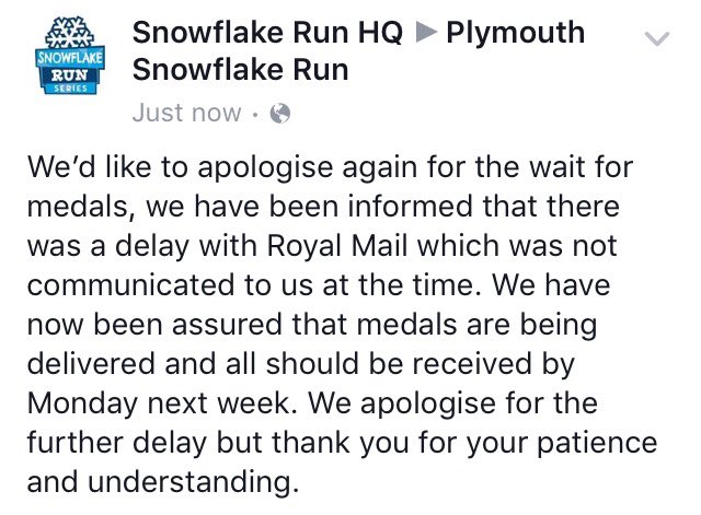 plymraceforlife's tweet photo. Did you take part in the #SnowflakeRun? important update from Snowflake Run HQ https://t.co/gevJrJZmda