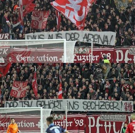 Bruum1860's tweet photo. So schauts aus! Danke #GL98! #tsv1860 #fck #fckm60 #sechzigmünchengibtsnuringiesing #RausausderArena https://t.co/71Bg7t9sjC