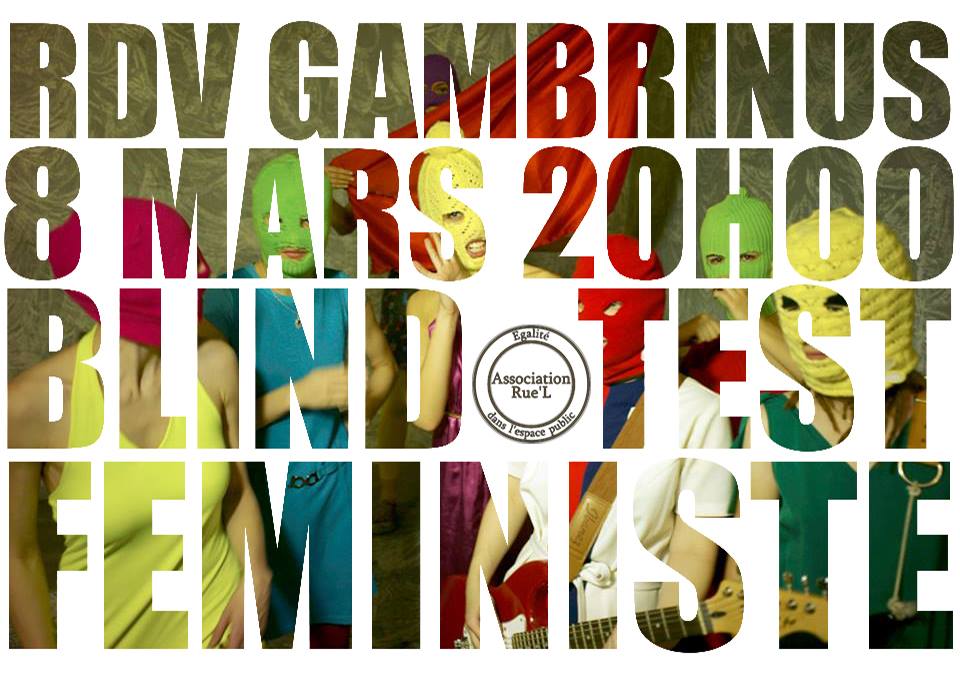AssoRue_L's tweet photo. Blind-test rageusement féministe le 8 mars à 20h au Gambrinus #Mulhouse ! Infos : 
https://t.co/RRvc3WN9UI https://t.co/GbId0W4o9o