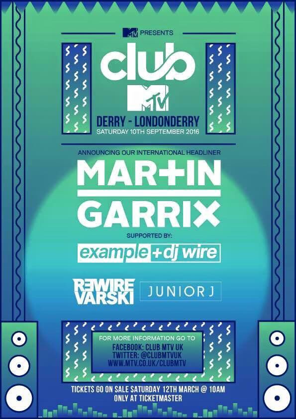 TenchuSports's tweet image. #ClubMTV @ClubMTV 
#Derry 
Saturday 10th September @MartinGarrix @juniorjmusic @example 
@AMMGMedia 📸🎥