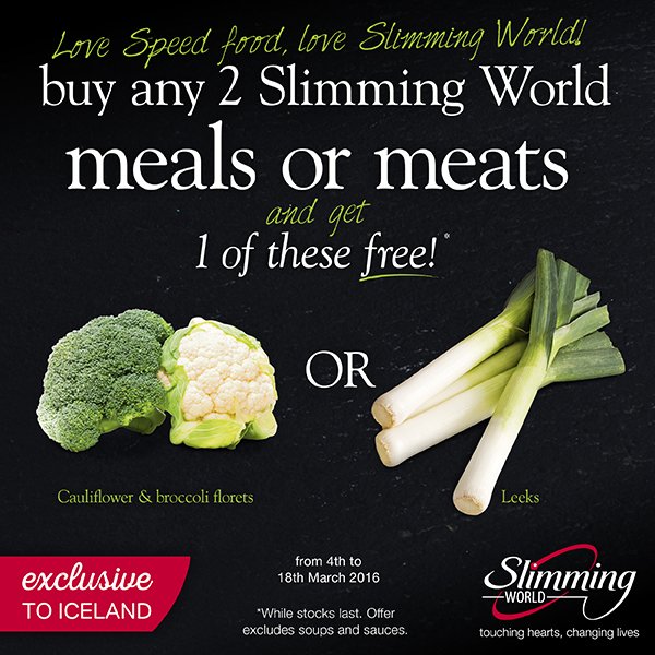 SlimmingWorld's tweet photo. Stock up on your favourite #SlimmingWorld frozen meals or meats at @IcelandFoods &amp; get Speed food free! #MySWFrozen https://t.co/TL6ezI7aSY
