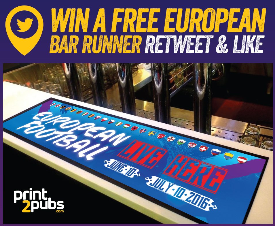 COMPETITION TIME! Win a FREE European Bar Runner for your Pub. Just Like &amp; RT this tweet! print2pubs.com