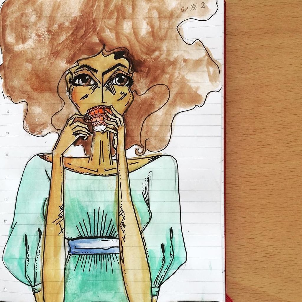 62/366 watercolor coffee break (c)7shapes #moleskine #daily #diary #dailydiary #dailydraw … ift.tt/1Yb8Tnb