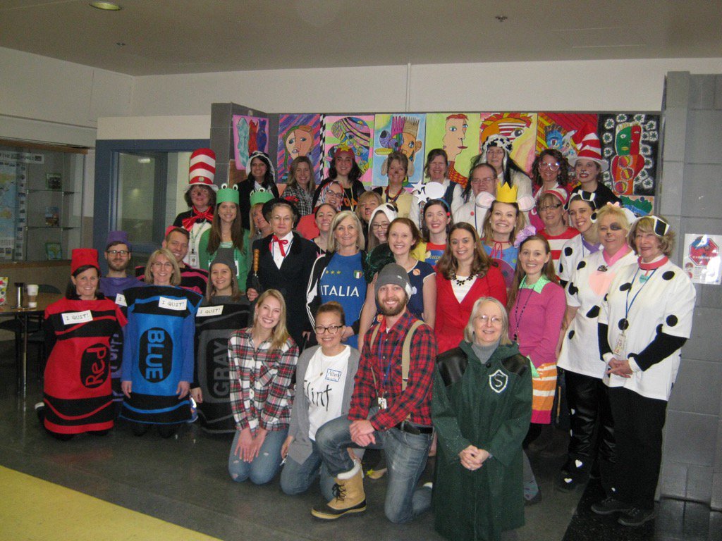 MeadowbrookGV's tweet photo. Our creative, fun and funny staff celebrate dress like a book character day at Meadowbrook! https://t.co/l5hVD3BnO0