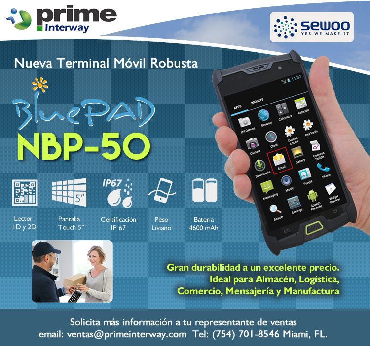 primeinterwayla's tweet image. Terminal Móvil Sewoo NBP-50 resiste cualquier ambiente industrial #primeInterway #sewoo goo.gl/VpGTiY