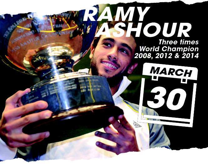 PrinceSW19's tweet image. Book a date in your diary to meet three times world champion @RamyAshour at the PrinceSW19 brand store on march 30th