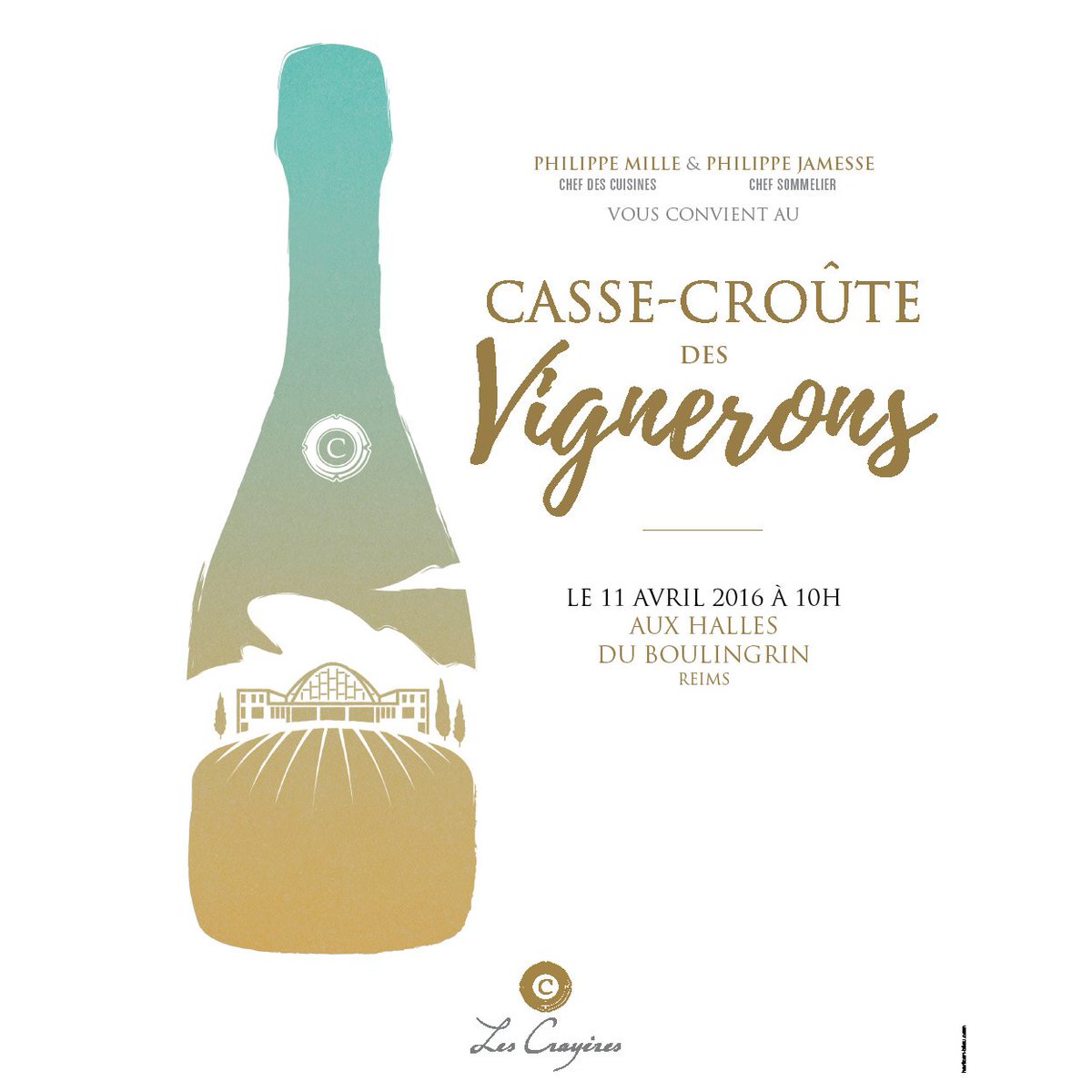 Domaine Les Crayeres (@lescrayeres) on Twitter photo Casse-Croûte des Vignerons, lundi 11 avril : ouverture des réservations! cassecroutedesvignerons@lescrayeres.com Casse-Croûte des Vignerons, lundi 11 avril : ouverture des réservations! cassecroutedesvignerons@lescrayeres.com