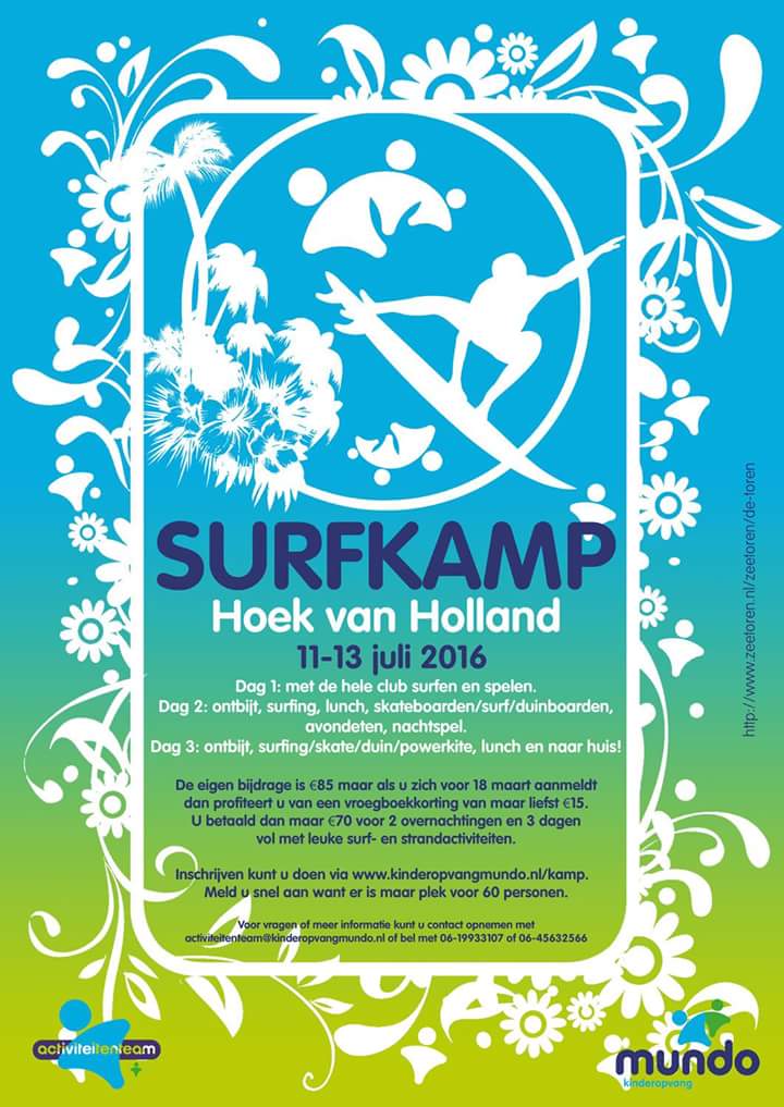 Jeeee wij gaan weer op kamp!Dit jaar zelfs op surfkamp