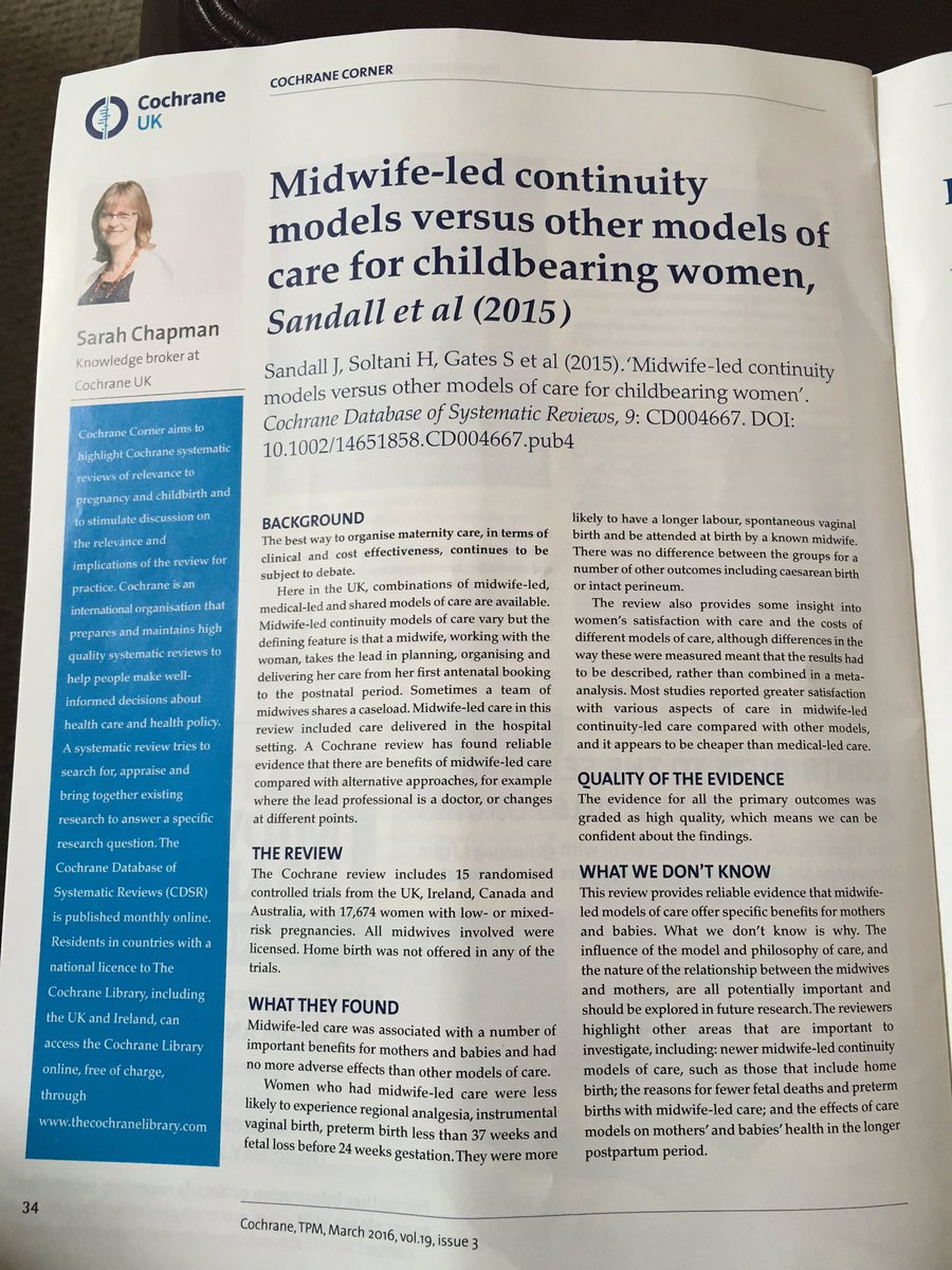 Great article <a href="/SarahChapman30/">Sarah Chapman</a> in <a href="/TPM_Journal/">ThePractisingMidwife</a>‼️ ✔️ @UKCochraneCentr <a href="/WeMidwives/">WeMidwives 💙💛</a> <a href="/neighbourhoodmw/">N'hood Midwives</a>