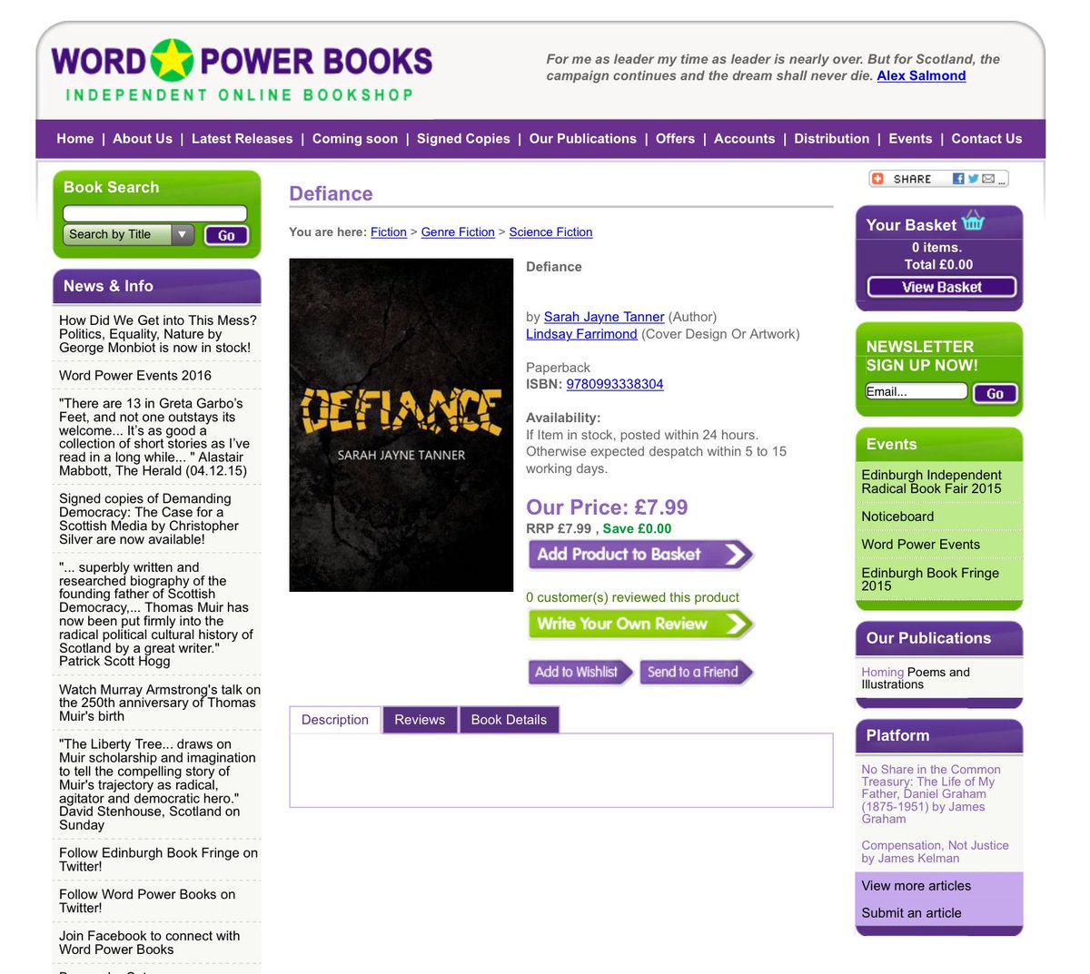 DefianceBook's tweet photo. You can now order ur copy of DEFIANCE from @WordPowerBooks online #supportindependents @IndieBound_UK #lovebooks https://t.co/l2ndc32ttI