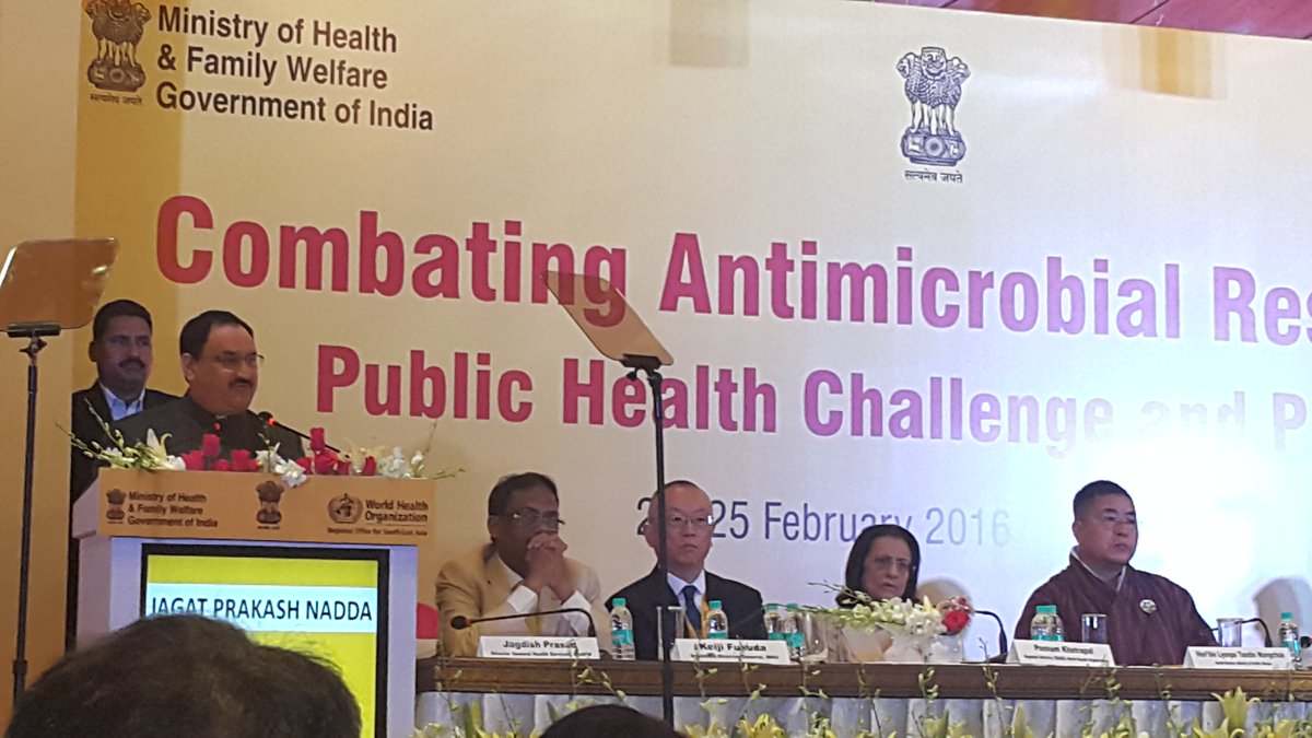US_CDCIndia's tweet photo. Minister Nadda @ AMR conference last week. Proud to be part of GHSA efforts to track & stop antimicrobial resistance https://t.co/I1KSwpd4P7