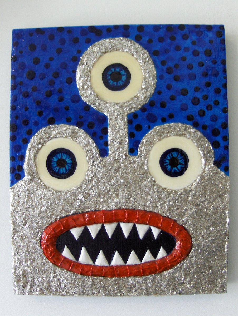 ksartorelliart's tweet photo. My painting "We Need Monsters #10", acrylic media on wood, 8" x 10", currently available for sale at @See_Scape #art https://t.co/H9HYwbtRga