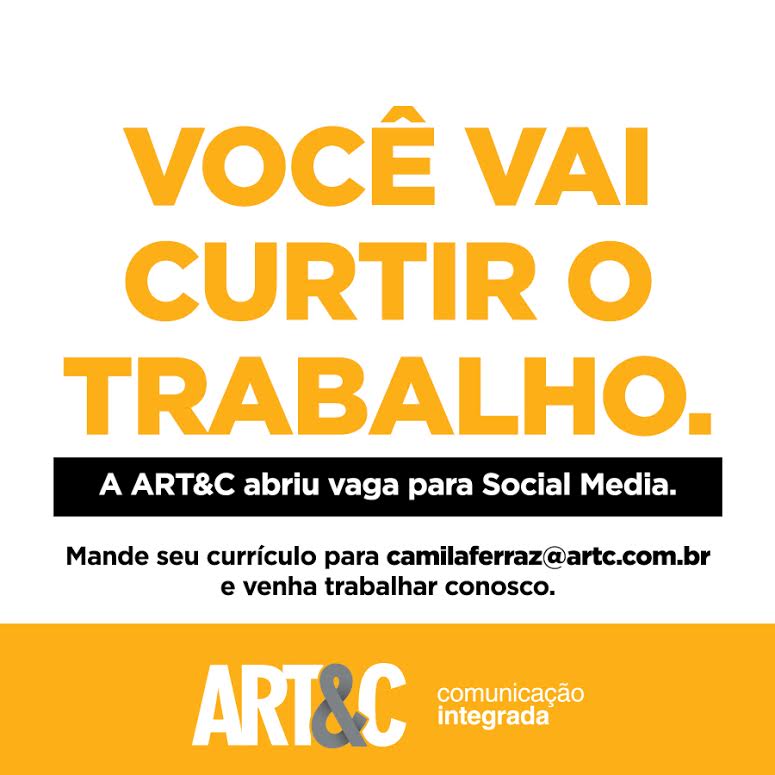 artccom's tweet photo. Quer entrar pra equipe sem sair das redes sociais? Vaga de Social Media aberta. https://t.co/iw3NQaiG7I