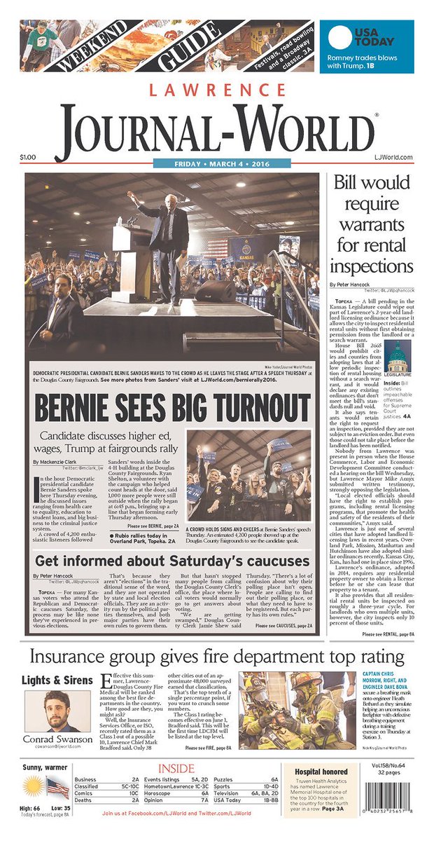 kartpath's tweet photo. After the haircut, @BernieSanders joins 4,200 of his friends for a rally in Lawrence! https://t.co/GYtAbbAftO