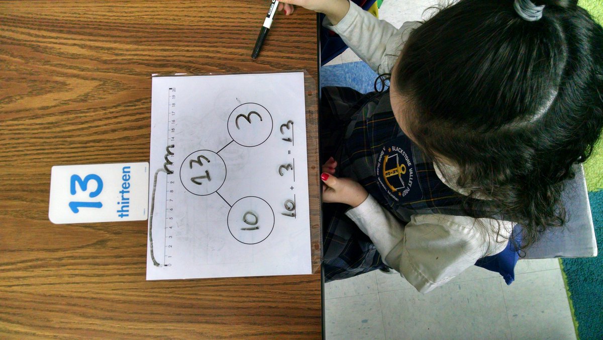 _kmcintyre's tweet photo. Breaking apart teen numbers. #numberline #numberbond #numbersentence @BVPrep @drewmadden @chiachess https://t.co/vlRPXkMydI