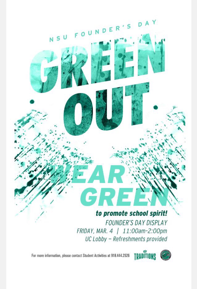 Don't forget to wear green this morning for Founders Day!!!!