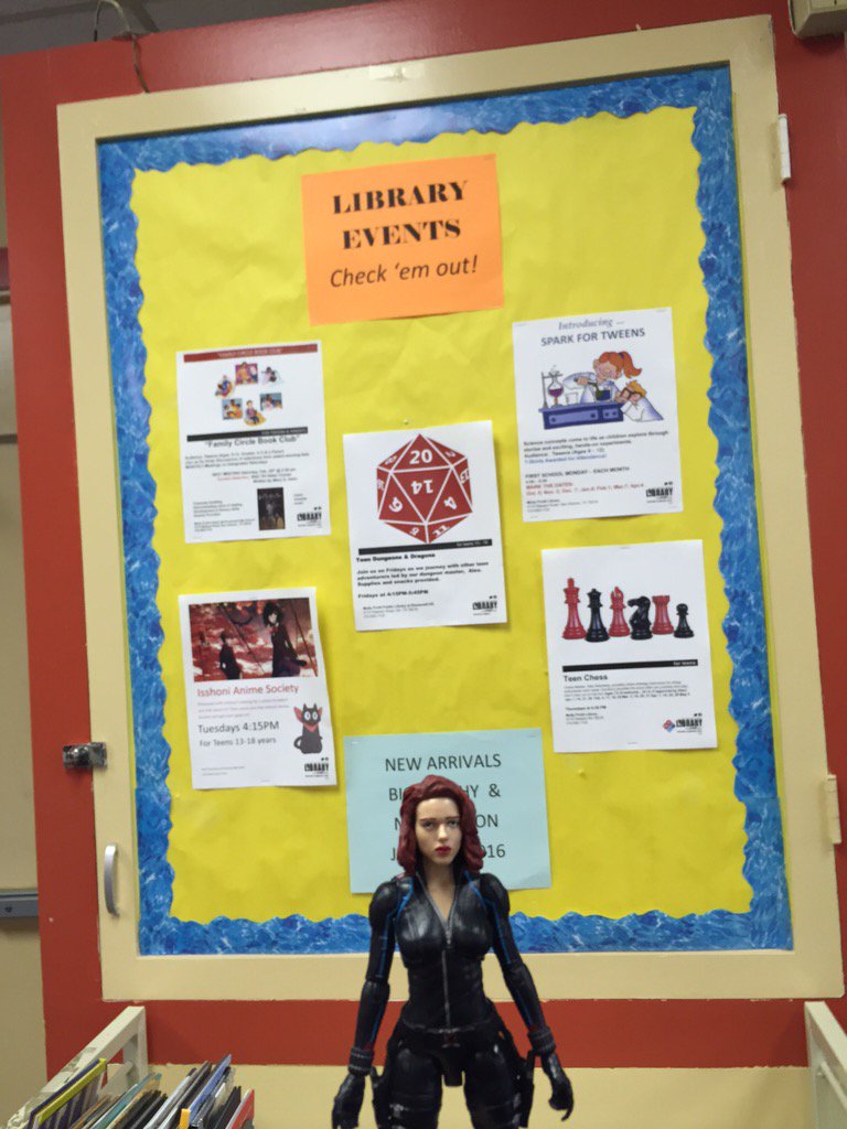 SciFi_Club's tweet photo. Black Widow at @Library_Krueger for #AFWD2016 https://t.co/EuWq6XTrpg
