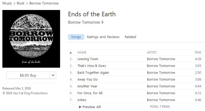 BorrowTomorrow's tweet photo. Find our new record 'Ends of the Earth' on @Spotify and @iTunes. https://t.co/sEo6LayZhu