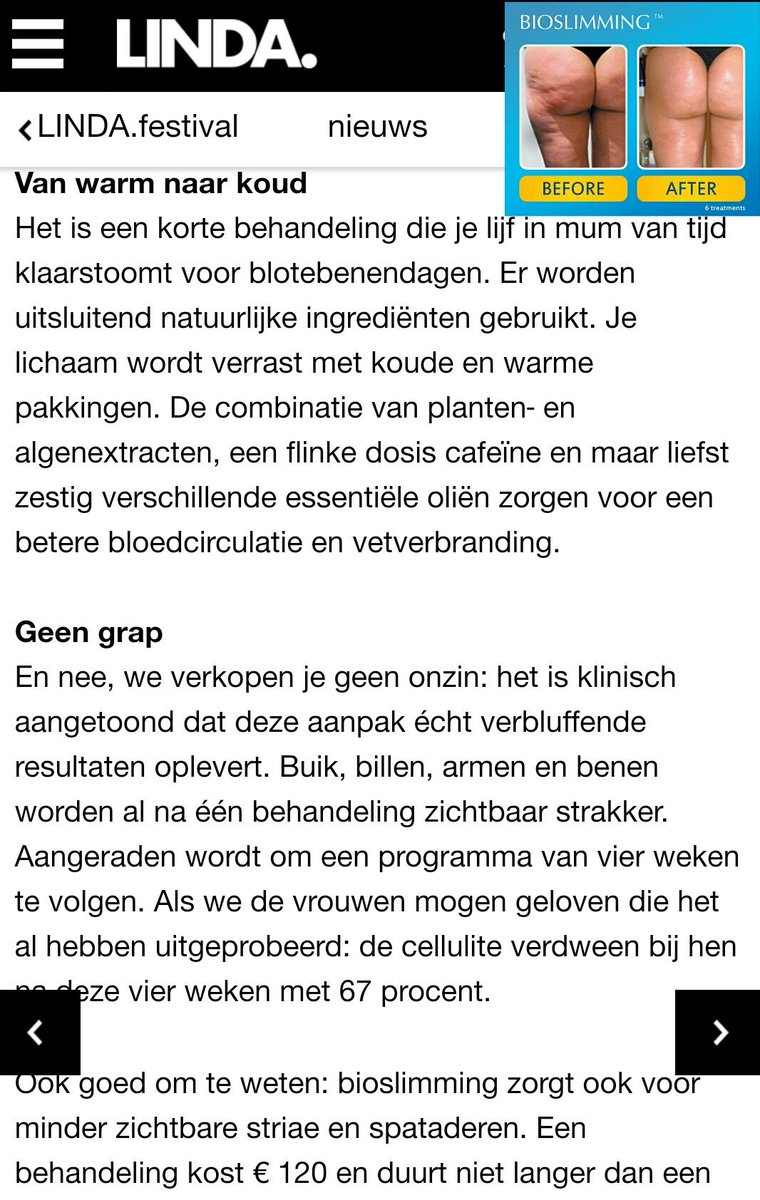 SalonOnePoint's tweet image. Bioslimming bodywrap ook volgens bekende Linda helemaal super bevonden! Boek nu zodat je de lente nog mooier ingaat