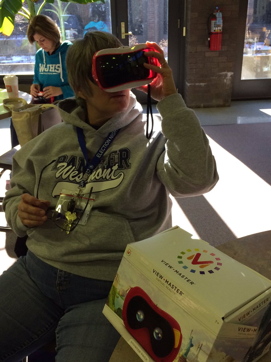 lauramriley60's tweet photo. Staff development w/#viewmasterVR Thanks @MsMagiera for great ideas!  #wjhspantherpride @WestmontJrHigh https://t.co/4dqsFsHOAt