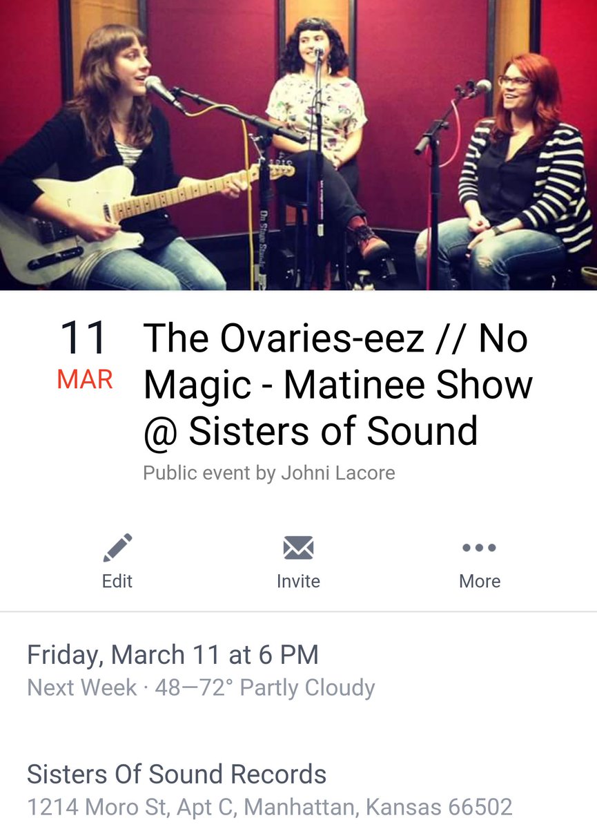 #upcomingshows #theovarieseez #manhattanks #aggieville #w4e #whateverforever #femalevocals #harmonies #etherealfolk