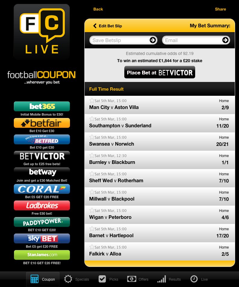 Football Coupon on Twitter "Here's our WFLongshot for tomorrow! We've been brave & added the