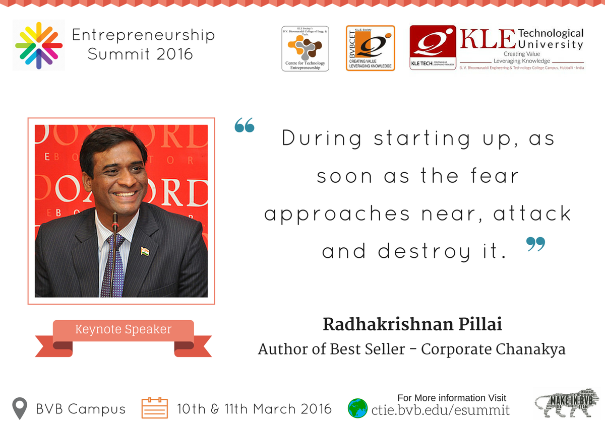 makeinbvb's tweet photo. Meet the new age #Chanakya @rchanakyapillai at #Esummit2016 #KLETechUniversity #BVBCET #MakeinBVB #Hubli #Karnataka https://t.co/ktLiHSCwry