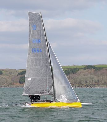 FalmouthHaven's tweet photo. Locally built, Cuckoo's Nest International 14 out #sailing for the first time in Falmouth sails made by #Sailtech https://t.co/zNs8KAF3L9