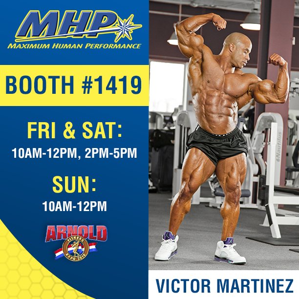 mhpstrongusa's tweet photo. Meet @IFBBVicMartinez all weekend long at the MHP booth!!! #DominicanDominator #TeamMHP #ASF2016 https://t.co/GyfKOd9gFx