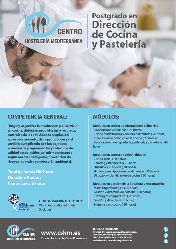 cshm_rd's tweet photo. Postgrado en Dirección de Cocina y Pastelería. Cuenta con #CSHMRD! https://t.co/K5QFMriXvA https://t.co/o82K49A09L