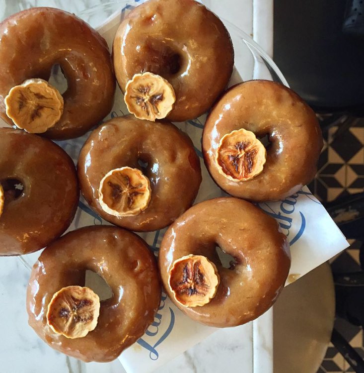 Just up to the bakery! Banana Caramel Cake Donuts by <a href="/jenyeepastry/">jennifer yee</a>.