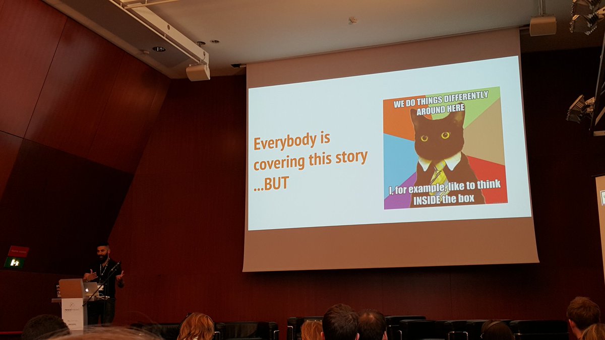 cristinarigutto's tweet photo. #kittens sell! A #lolcat thinking inside the box captures the attention at #NISMIL @_Sampat https://t.co/8HuioISTcA