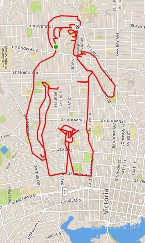 ICYMI Victoria BC's <a href="/StephenLund1/">Artistry on 2 wheels</a> makes masterpieces with his bicycle and a GPS tracker: cbc.ca/1.3474390