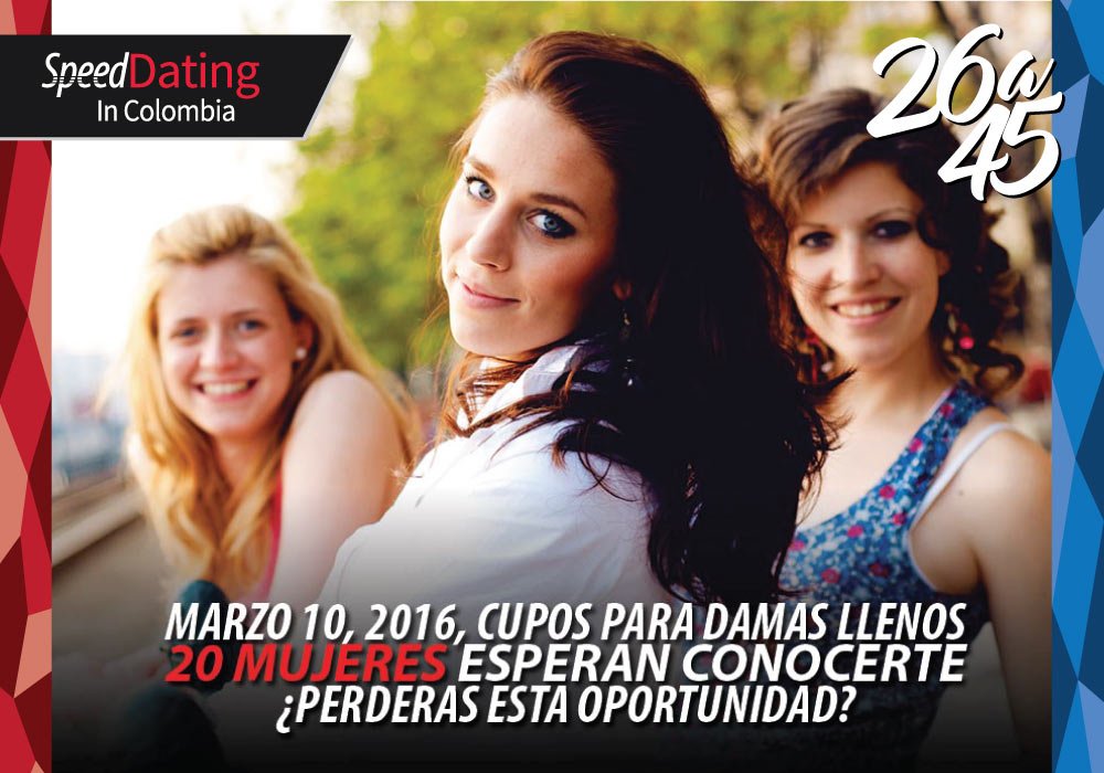 SpeedDatngCol's tweet image. Cupos disponibles solo hombres, estamos completos con las mujeres, ¿Te lo vas a perder? 
ow.ly/YWQuW
