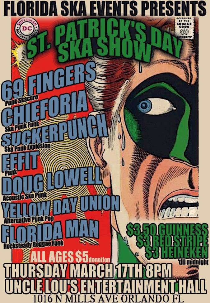 MrFloridaMan's tweet image. St Patrick's day Ska Show coming at you fast!!! I'll see you at uncle Lou's ;)