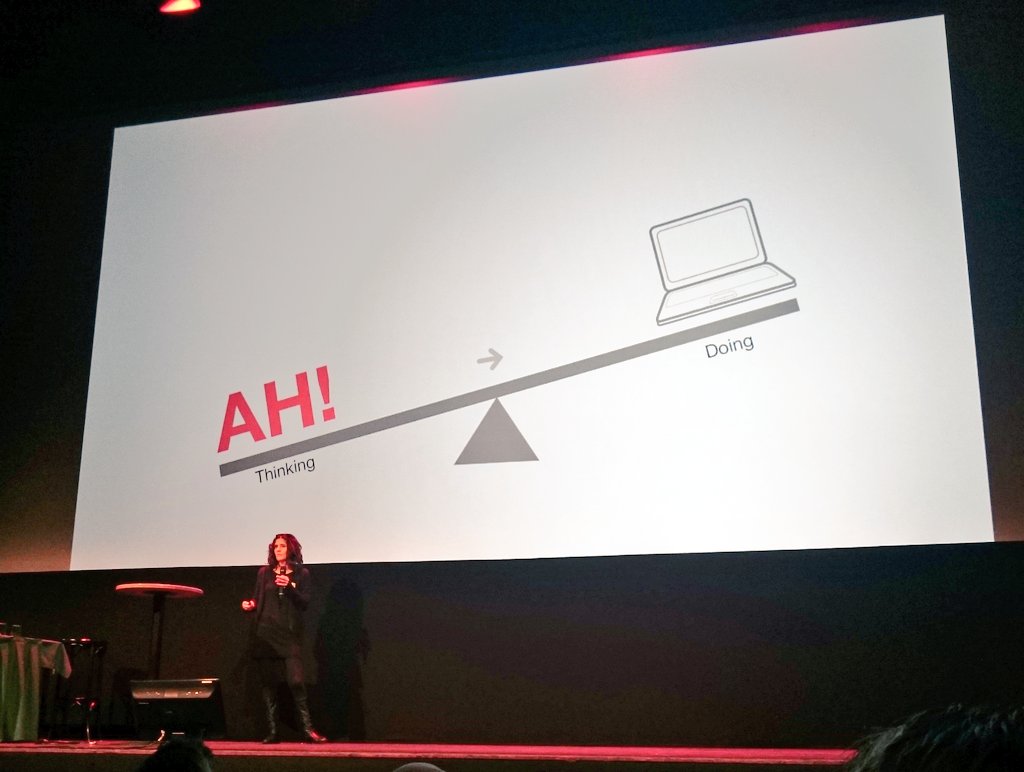 filipdeblois's tweet photo. Thinking weights more than doing, Sheila Pontis tells us at @iCongres #ic2016nl https://t.co/vEW6Dwwnkr
