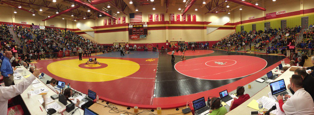 coachbanko's tweet photo. Early round action at the #WPIALAAA #wrestling championships.  Nice crowd! https://t.co/AY3dluwAH5