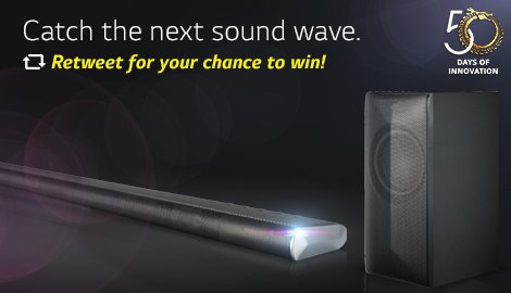 LGUS's tweet image. RT I ❤️ music &amp;amp; you could win an LG Sound Bar! 🎶#FutureIsHere #sweepstakes! rules bit.ly/ManFromTheFutu… ends 3.28