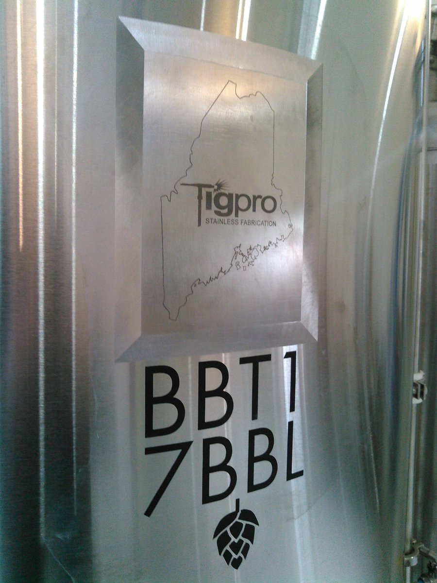 NorwayBrewingCo's tweet photo. Big thanks to @TigproMaine for fabricating our bright beer tank... Psyched to break it in next week! #letsbrewthis https://t.co/W3bpd4N1Oa