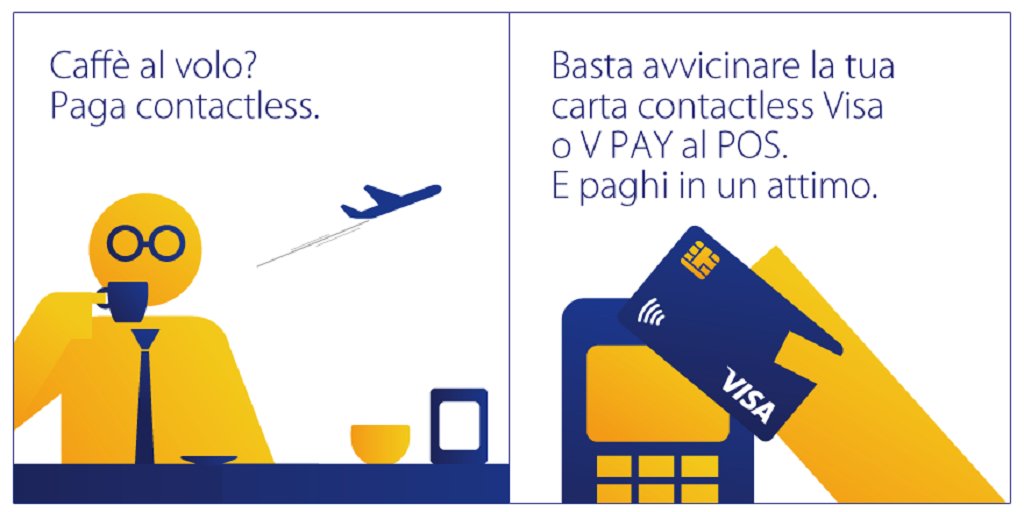 Visa_IT's tweet photo. Un caffè prima di partire? Paga #Contatless: è semplice, facile e sei subito in aereo https://t.co/yiR8uzTH1E https://t.co/0VfXEe8wbH