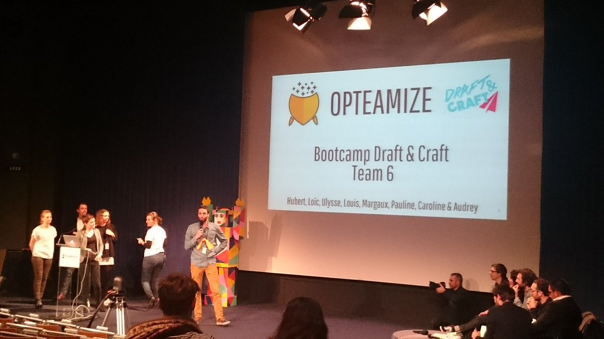chapeaujean's tweet image. Dernière équipe OPTEAMIZE au festival @DraftAndCraft #dc_bootcamp