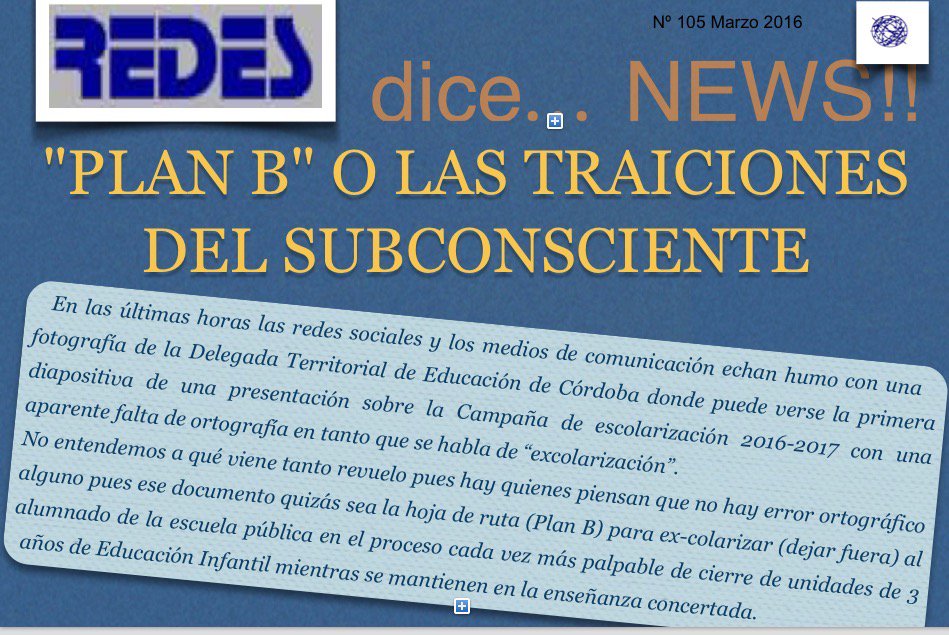 asociacionredes's tweet photo. REDES NEWS 105: "PLAN B" O LAS TRAICIONES DE SUBCONSCIENTE. @asadipre @samuelcres @javierinspector @JOSJmperezj https://t.co/jMWfFqta7S