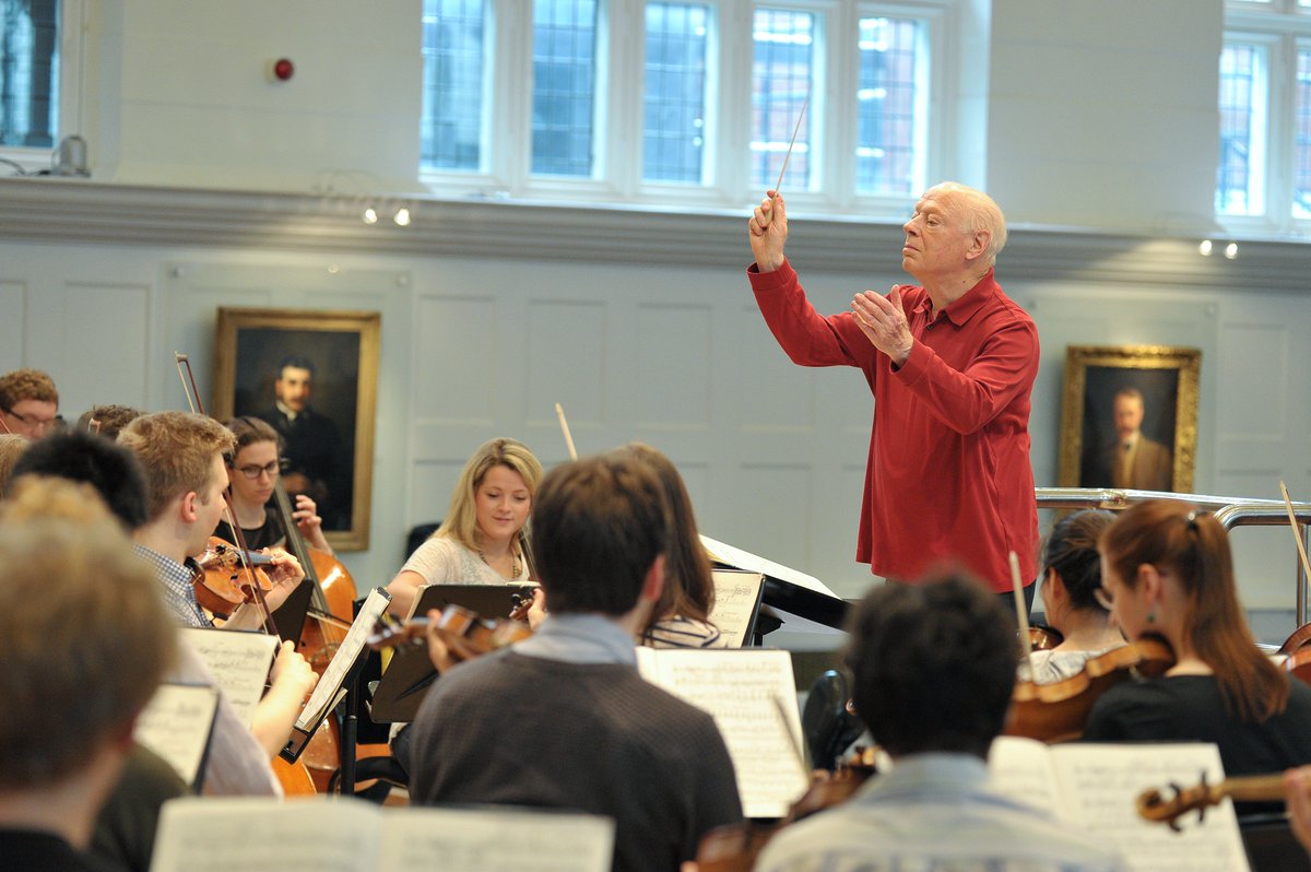 RCMLondon's tweet image. Happy birthday Bernard #Haitink! Your work with RCM students is always an unforgettable experience