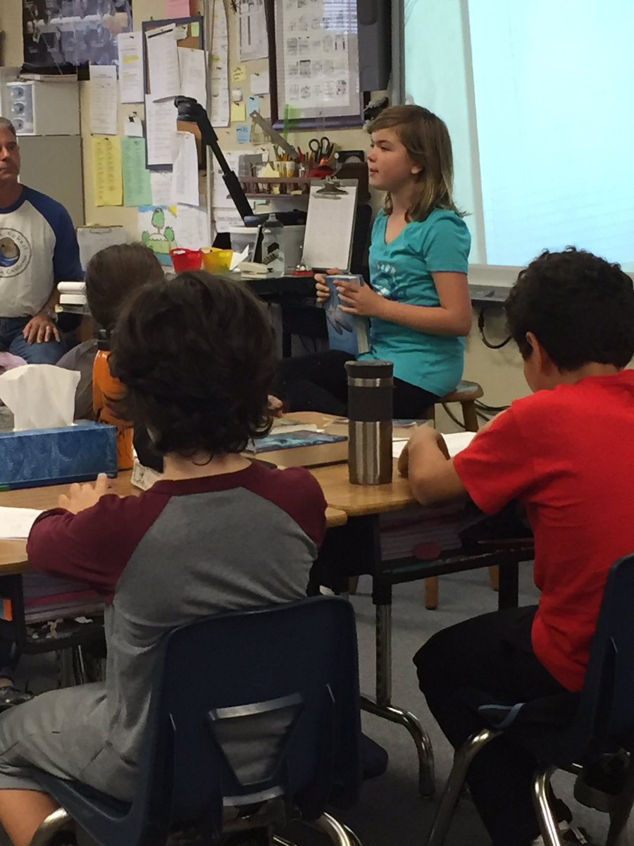 EdisonOtters's tweet photo. Students doing a "book talk" in Room 19. These kids have some amazing book suggestions! #communityofreaders https://t.co/FNBe7i9Qit