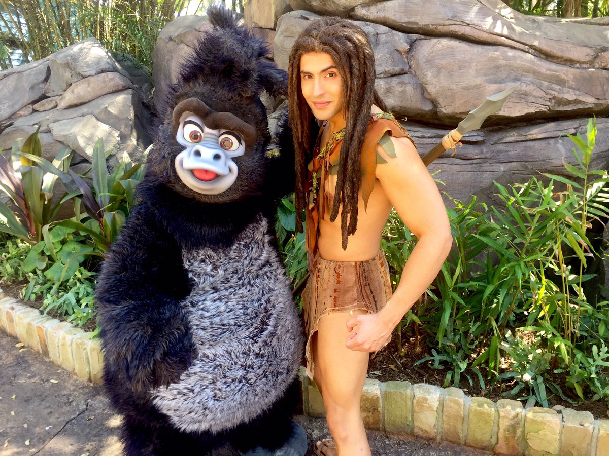 Tarzan and Terk are out greeting guests near Pizzafari #AnimalKingdom