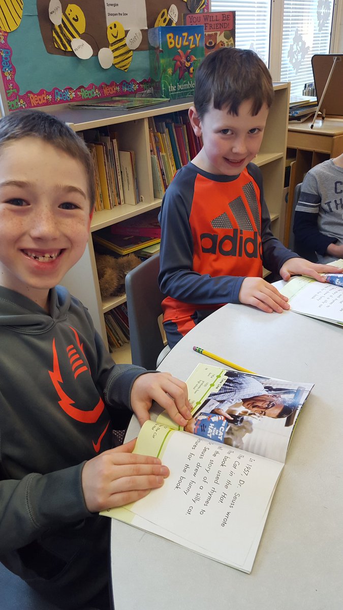 MrsKiebler's tweet photo. Reading a non-fiction book about Dr. Seuss, with our friends. https://t.co/q89V2BYgGH