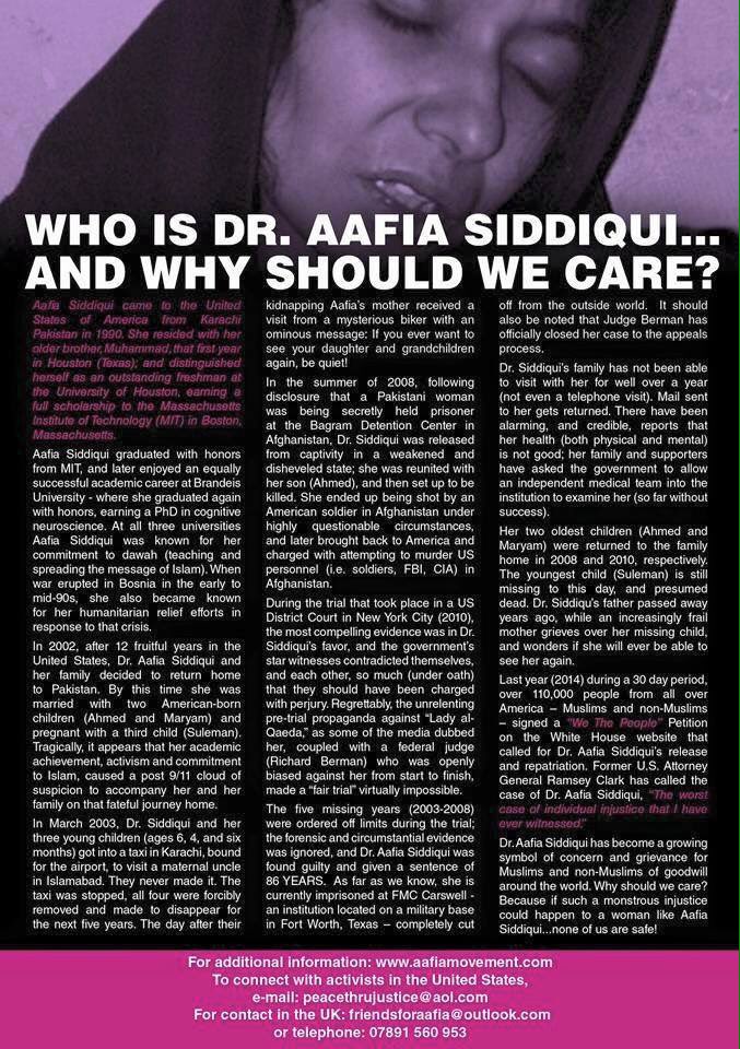 FowziaSiddiqui's tweet photo. #ReleaseDrAafia https://t.co/jhjtYjM3yN