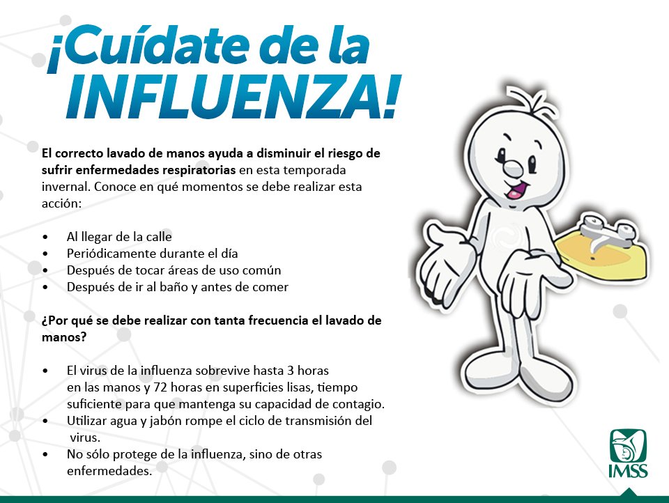 Tu_IMSS's tweet photo. Lavar tus manos con frecuencia te ayudará a protegerte de enfermedades como la #influenza 
@gobmx https://t.co/ilyzRnDhl3