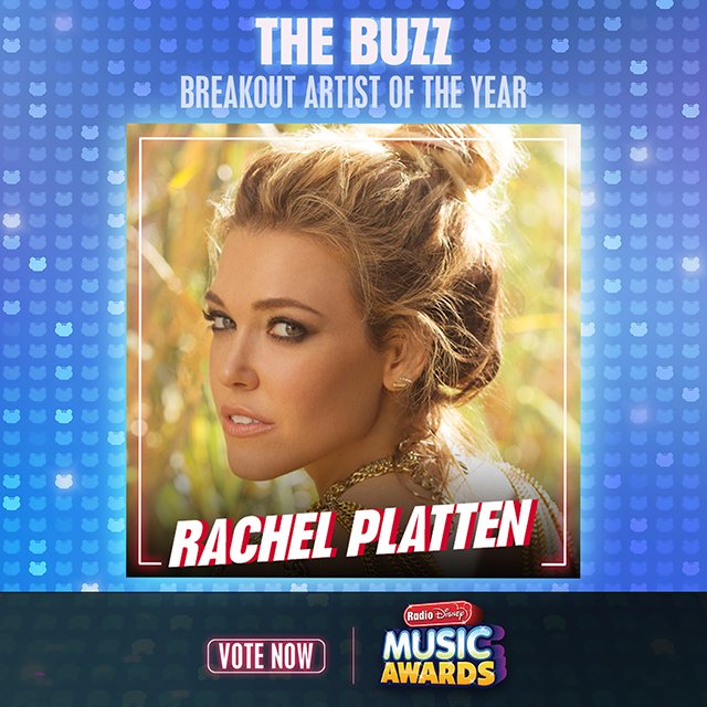 RachelPlatten's tweet photo. Errrmagod 🙊!! I’m nominated for an #RDMA this year!! You can RT to vote!! #RachelPlatten #TheBuzz @radiodisney https://t.co/kBejM23THN